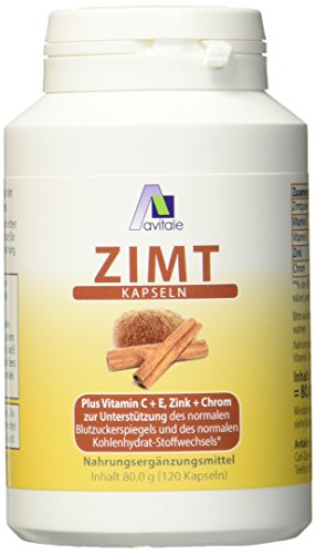 Avitale Zimt Kapseln 500 mg + Vitamin C+E, 120 Stück,  1er Pack (1 x 80 g)