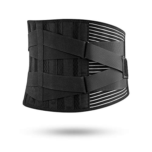 FREETOO Rückenbandage mit Stützstreben und Verstellbare Zuggurte und atmungsaktiver Nylonstoff ideal für Arbeitsschutz entlastet die Rückenmuskulatur und zur Haltungskorrektur