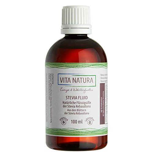 Stevia Fluid 100ml | Flüssige Tafelsüße auf Basis von Steviol Glycosiden aus der Stevia Pflanze (Stevia rebaudiana) | Apothekenqualität