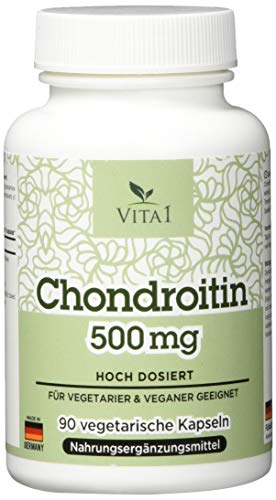 Vita 1 Chondroitin 500 mg 90 Kapseln (6 Wochen Vorrat) Glutenfrei, koscher & halal, 59 g