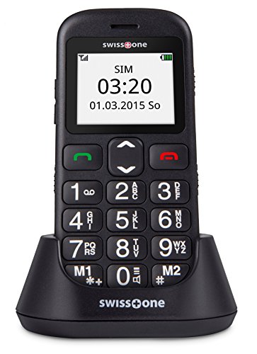swisstone BBM 320c - GSM-Mobiltelefon mit großem beleuchtetem Farbdisplay, schwarz