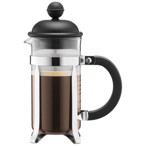 Bodum CAFFETTIERA Kaffeebereiter (French Press System, Permanent Edelstahlfilter, 0,35 liters) schwarz