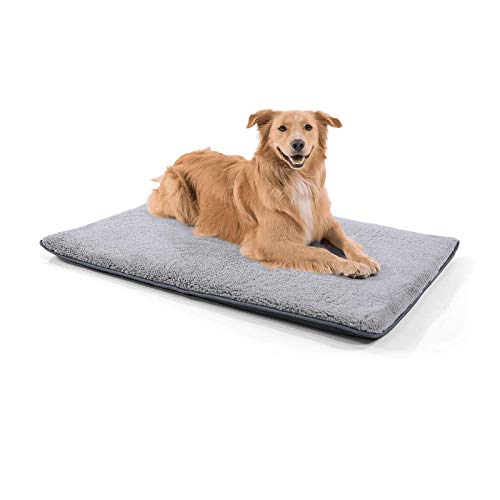 brunolie „Finn“ große Hundematte, waschbar, hygienisch und Rutschfest, gemütliche Hundedecke passend für den Kofferraum in Grau, Größe L