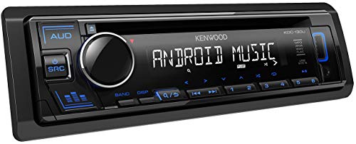 Kenwood KDC-130UB CD-Autoradio mit RDS (Hochleistungstuner, USB, AUX-Eingang, Android Control, Bass Boost, 4x50 Watt, Blau) Schwarz