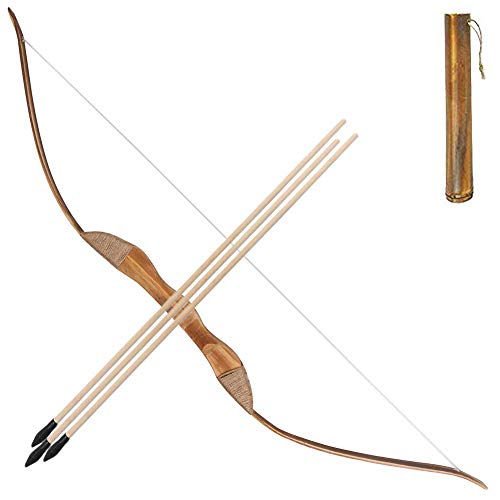 Toparchery Bogen und Pfeil Set für Kinder-, Bambus-Langbögen und Holzpfeile * 3 für Outdoor-Spiele