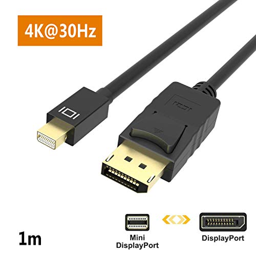 Mini DP auf DP Kabel, ICZI Vergoldet 1-Meter Mini DisplayPort (Thunderbolt) auf Displayport Kabel Konverter Adapter V1.2 4K Ultra HD Resolution | Zertifiziert | 24K Vergoldete Kontakte | Male to Male