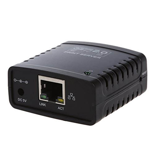 SODIAL(R)Printserver USB 2.0 LPR Ethernet Netzwerk Ethernet LANs Drucker Teilen schwarz