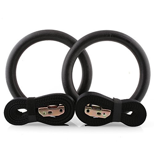 Amzdeal Fitness Ringe Gym Ringe Tragender 400kg mit Verstellbare stabile Nylonbänder und ABS rutschfest Material für Fitness Training