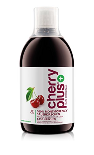 Cherry PLUS – Das Original. Montmorency Sauerkirschsaft: hochkonzentriert (aus Direktsaft) naturrein und vegan. OHNE Zusatzstoffe und Zuckerzusatz von Cellavent Healthcare - 500ml