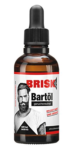 BRISK Bart-Öl geruchsneutral - Bartpflegemittel hilft bei Juckreiz, auch für sensible Haut - 2er Pack (2 x 50 ml)