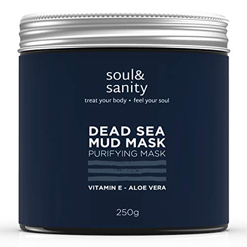 Anti Mitesser Maske | Totes Meer Schlamm Gesichtsmaske mit Aloe Vera und Vitamin E | für trockene und unreine Haut - gegen Pickel Mitesser und Akne | Anti Aging | 250g