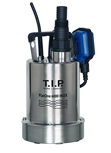 T.I.P. 30440 Drainage & Poolentwässerungspumpe FlatOne 6000 INOX, flachabsaugend bis 1 mm, bis 6.000 l/h Fördermenge