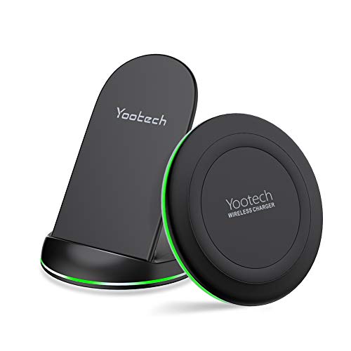 YOOTECH Wireless Charger, [2-Pack] Qi-Zertifiziert Wireless Ladestation Induktives für iPhone XS Max/XR/XS/X/8/8 Plus, 10W Fast Wireless Ladegerät für Galaxy Note 9/S9/S9 Plus/Note 8/ S8/S8 Plus/S7