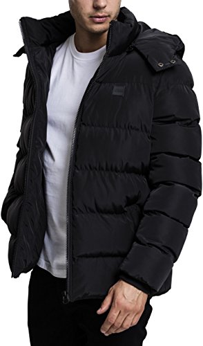 Urban Classics Herren Jacke Hooded Puffer Jacket, Schwarz, XL