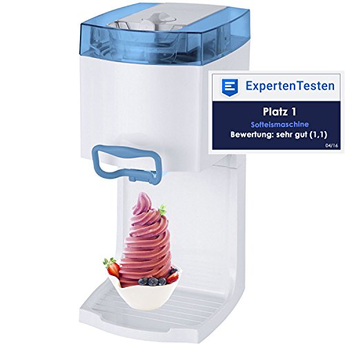 Gino Gelati GG-50W-A Blue 4in1 Softeismaschine, Eismaschine, Frozen Yogurt-Milchshake Maschine, Flaschenkühler