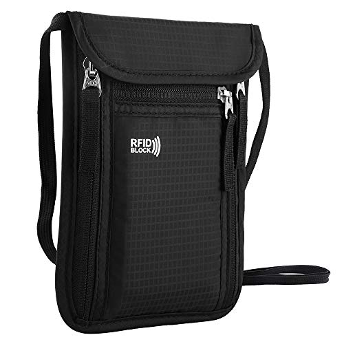 Brustbeutel Brusttasche Reisegeldbeutel mit RFID-Blockierung Leichte Brustbeutel-Tasche für maximale Sicherheit für Smartphone & Reise-Dokumente von KEAFOLS MEHRWEG