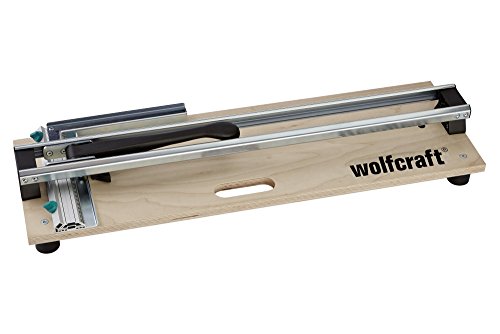 Wolfcraft -5561000-1 TC 610 Watt – manueller Fliesenschneider, Basis Holz, Führungsschiene mit Anschlag, Scrollrad zum Schneiden aus Wolframcarbid (HM), Ø 15 mm, Bohrung 6,1 mm