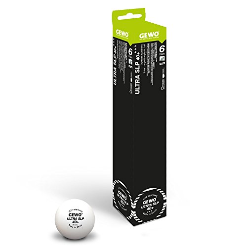 GEWO Ball Ultra SLP 6er Ohne Naht/Maximale Rundheit Tischtennisball, Weiß, 40
