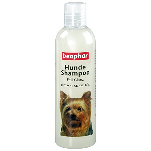 Hunde Shampoo Fell-Glanz | Hundeshampoo für glänzendes Fell | Mit Macadamiaöl | Fellpflege für Hunde | pH neutral | Gegen schlechten Geruch | 250 ml