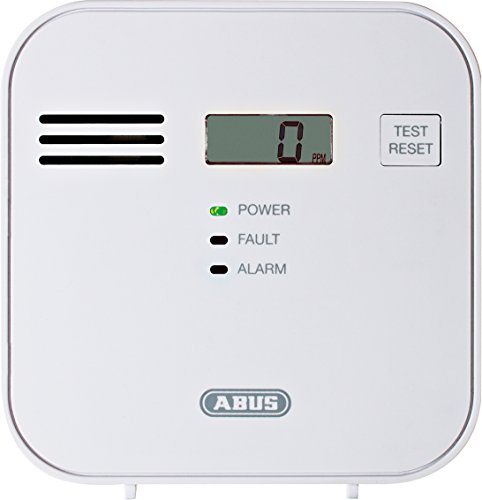 ABUS  Kohlenmonoxid-Warnmelder COWM300 CO-Melder | LCD-Display inkl. CO-Konzentration | Prüftaste | bis 60 m² | weiß | 37241