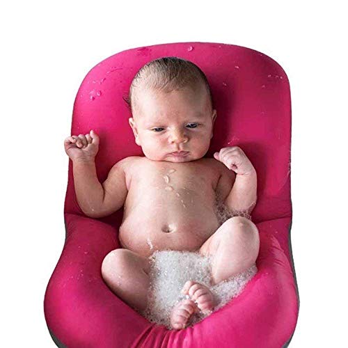 Moonvvin Baby-Badekissen, weiches Badewannenkissen und -Liege für Neugeborene, rot, 37*57CM