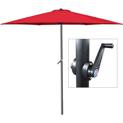 Deuba Kurbelsonnenschirm • Aluminium • Ø300cm • mit Kurbel + Dachhaube • mit Neigevorrichtung • rot - Sonnenschirm Marktschirm Gartenschirm