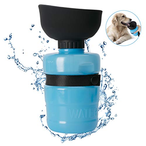 Cassiecy Hundetrinkflasche für unterwegs, Leckdichte Outdoor Faltbarer Wasserflasche für Hunde (520ml) (520ml, Blau)