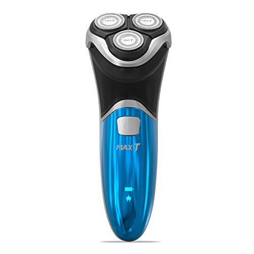 MAX-T Elektrische Rasierer 3 Rotierend Rasierklinge USB Aufladen Rasierer mit Wasserdicht Trocken und Nasse Rasur Pop-up Trimmer für Täglicher und Reisen Gebrauch von Männer (USB Aufladen)