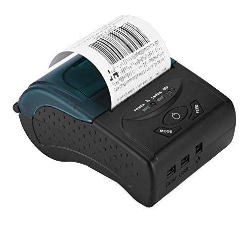 Garsent Thermodrucker tragbar Quittungsdrucker Bluetooth- / USB Anschluss Bondrucker 90 mm/s Drucken für Android- und iOS(EU)