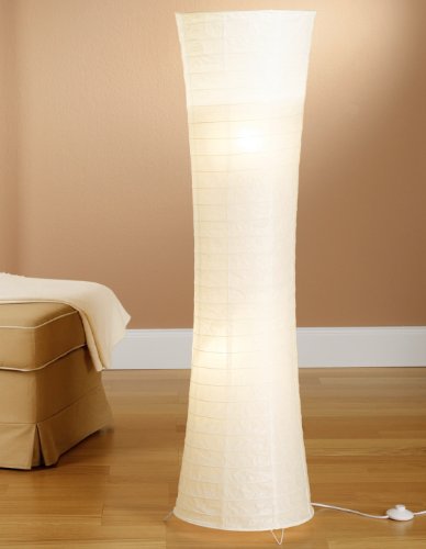 Trango Reispapier Stehleuchte Stehlampe modernem Design 125cm Hoch (in weiß TG1229-026)