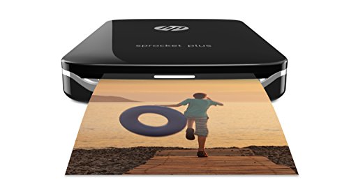 HP Sprocket Plus Mobiler Fotodrucker (Drucken ohne Tinte, Bluetooth, 5,8 x 8,7 cm Ausdrucke) schwarz