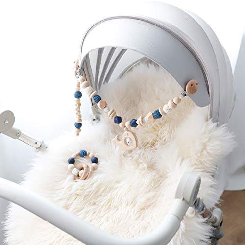 Mamimami Home 3PC Mobile-Kette Figuren zum Aufhängen an Kinderwagen spielbogen für babys Kinderwagenkette diy holz bastelset schnullerkette baby armband