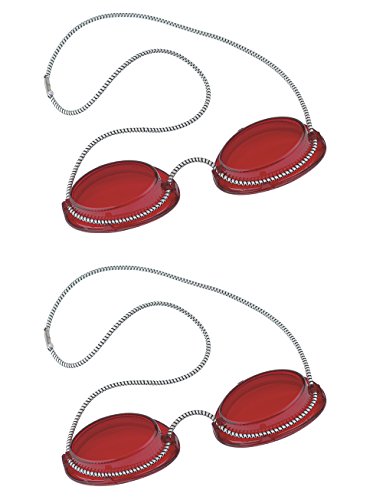Solarium Schutzbrille rot UV Brille Solariumbrille mit Gummizug 2 Paar - By Beauty & Legwear Store