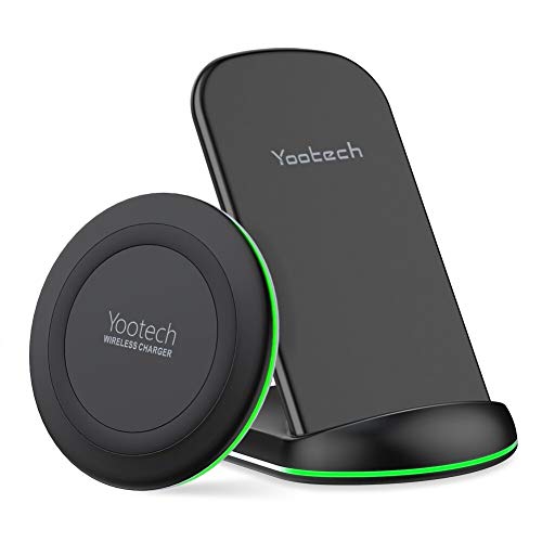 YOOTECH Wireless Charger, [2-Pack] 7.5W Qi Wireless Ladestation für iPhone XS Max/XR/XS/X/8/8 Plus, 10W Fast Induktive Ladegerät für Galaxy S10+/S10/S10e/Note 9/S9/S9 Plus/Note 8/S8/S8 Plus/S7
