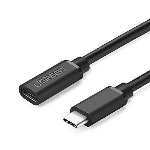 UGREEN Typ C Verlängerungskabel USB C Verlängerung Kabel Thunderbolt 3.1 C Stecker auf C Buchse USB C Kabel für MacBook,MacbookPro,Samsung S9,S8,S8 Plus,Note8, USB-C Hub, Huawei mate 10 usw 0.5M