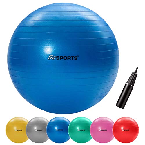 ScSPORTS  Gymnastik-/Sitzball, zur Entlastung der Wirbelsäule, als Yogaball geeignet, Ø 65 cm