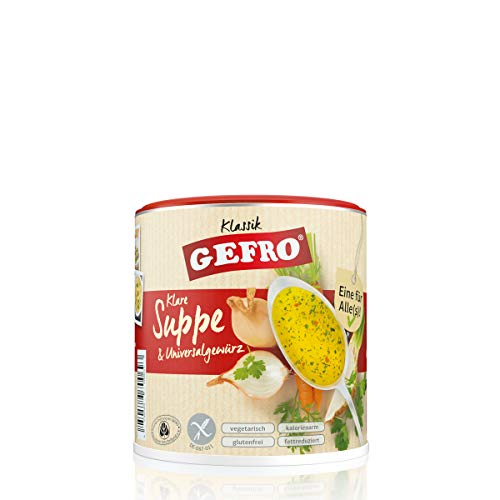 GEFRO Suppe, Universalgewürz, klare Brühe, Würze, Basis für Suppen und Einlagen (450g)