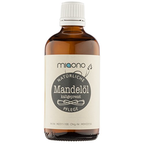 Mandelöl (250ml) - 100% reines kaltgepresstes Öl in einer Glasflache von miaono