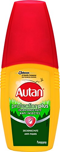 Autan Protection Plus Zeckenschutz Insektenschutz Pumpspray für Körper und Gesicht, zum Schutz vor Zecken und heimischen Mücken, 1er Pack (1 x 100 ml)