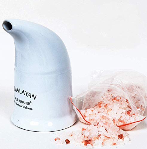ONEX HimalayaTherapy Pink Salz Inhalator Salt Inhaler Inhalatoren für Erwachsene Keramik Rohr Gefüllt mit 100% reinem Salz Hygiene. (Packung mit 2)