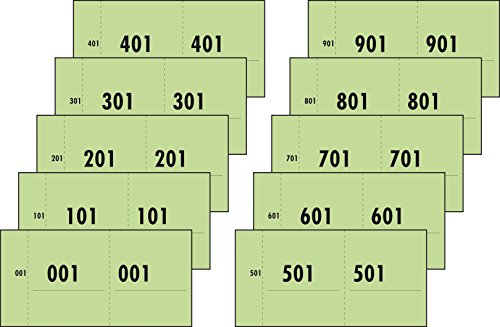 Sigel 76153 Nummernblock grün, 1000 Bons (Nr. 1-1000, 10,5 x 5,3cm)