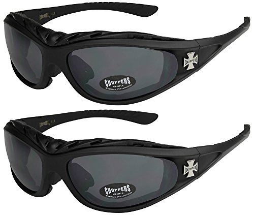 X-CRUZE 2er Pack Choppers 911 X 06 Sonnenbrillen Motorradbrille Sportbrille Radbrille - 1x Modell 01 (schwarz/schwarz getönt) und 1x Modell 01 (schwarz/schwarz getönt)