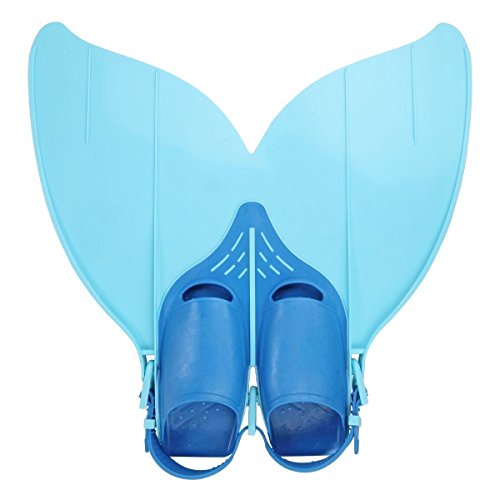 Yosoo Monoflosse Meerjungfrauen-Flosse zum Schwimmenlernen für Jugendliche Kinder Größe 34–40, blau