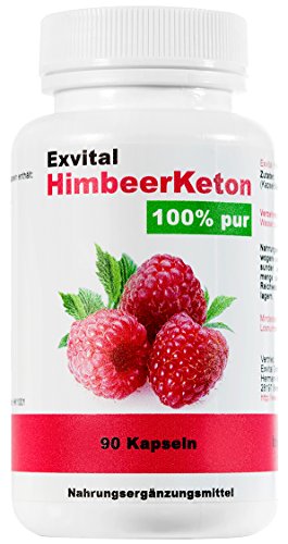 Exvital HimbeerKeton, 90 Kapseln in Premiumqualität, 100% pures Keton, Hochdosiert, 1er Pack (1x 45g)