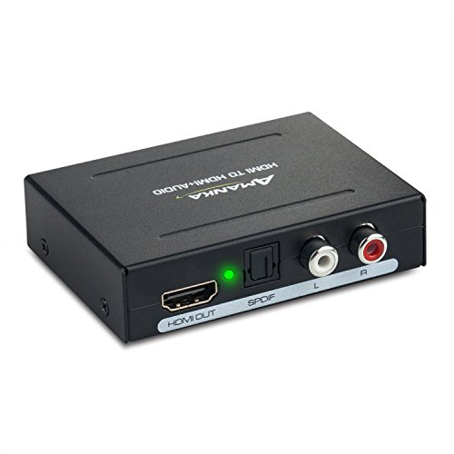AMANKA Digitaler Audio Konverter HDMI zu HDMI SPDIF/Toslink RCA L/R Audio Konverter Adapter Ausgang mit 5V / 1A DC Netzteil für Phone TV Blu-ray Player,Schwarz