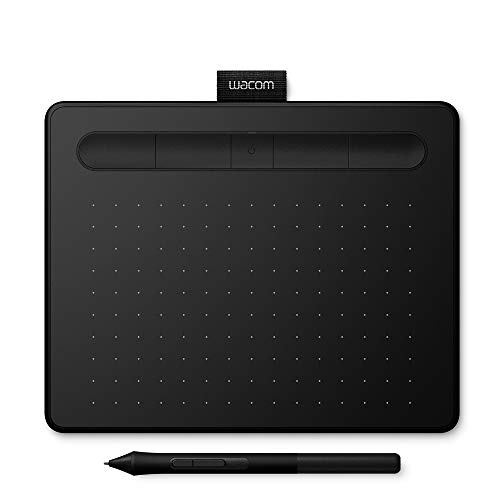 Wacom Intuos S schwarz Stift-Tablett – Mobiles Zeichentablett zum Malen & für Fotobearbeitung mit druckempfindlichem 4K Stift – Kompatibel mit Windows & Mac