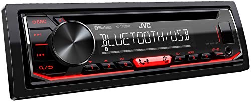 JVC KD-T702BT CD-Autoradio mit Bluetooth Freisprecheinrichtung (Hochleistungstuner, Soundprozessor, USB, Android & Spotify Control, 4x50 Watt, Rot)