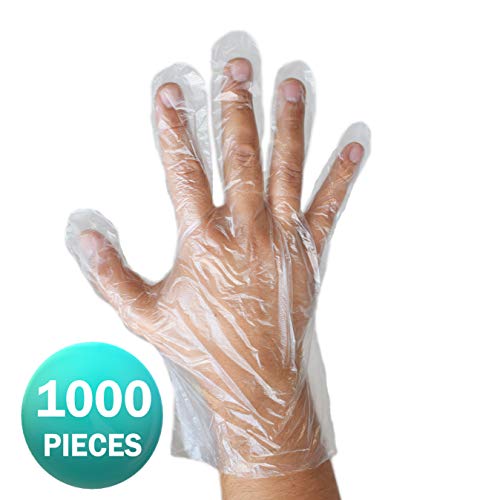 Einweg-Handschuhe klar - Polyethylen HDPE, transparent - von ASPRO (1000 Handschuhe)