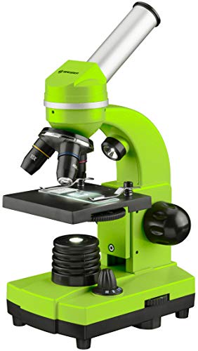 Bresser Junior Schülermikroskop BIOLUX SEL mit Smartphonehalter, reichhaltigem Zubehör und Barlow-Zoom-System für Kinder, Einsteiger und Erwachsene, grün