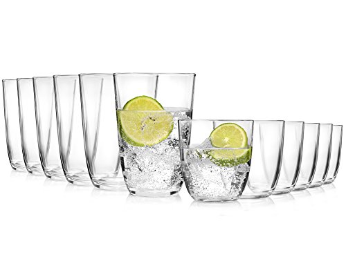 Bormioli Gläser Set 'Fresh' 12 teilig | Füllmenge 250 ml & 350 ml | Hochwertige Qualität für ein perfektes Trinkgefühl ohne scharfe Kanten